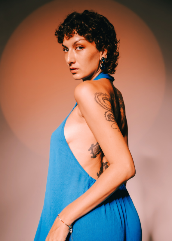 Halter Neck Top in Azure Blue