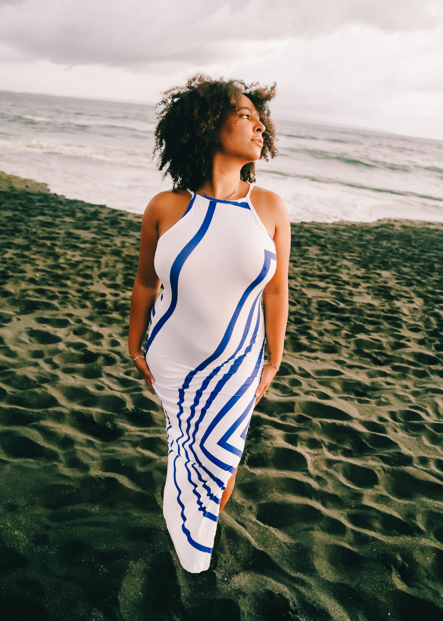 Long Slit Dress in Asymmetrical