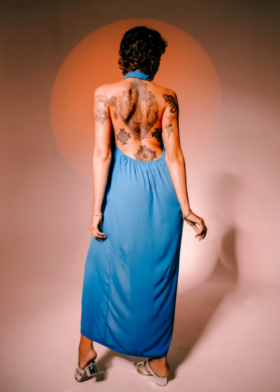 Halter Neck Top in Azure Blue