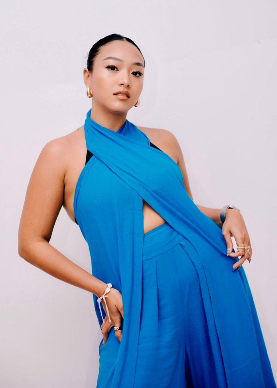 Halter Neck Top in Azure Blue