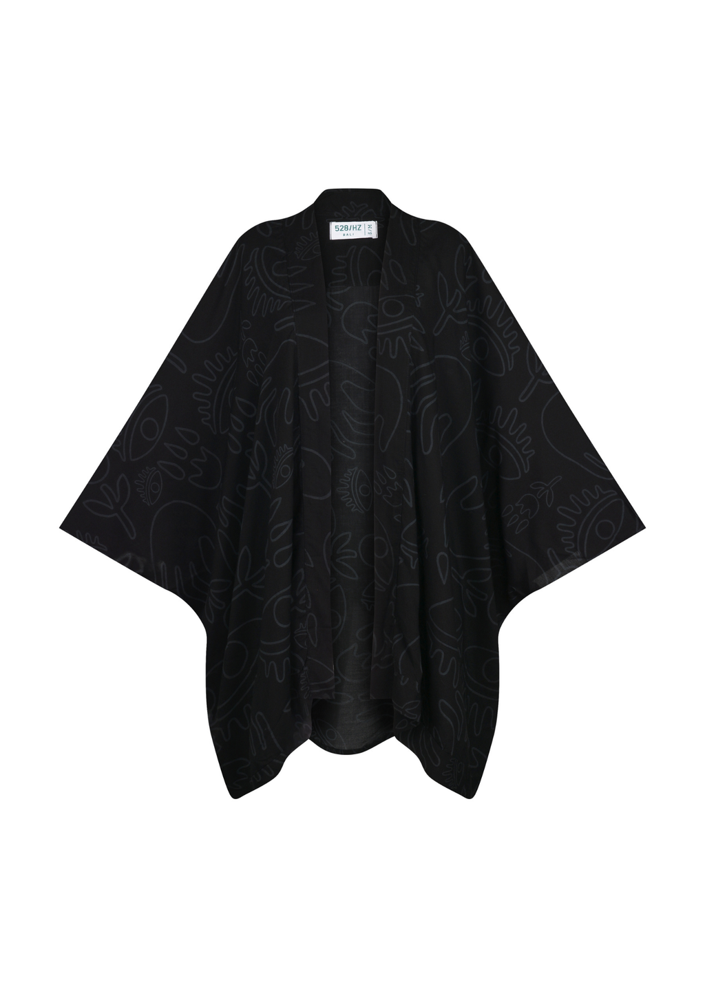 Batwing Kimono in Black on Black