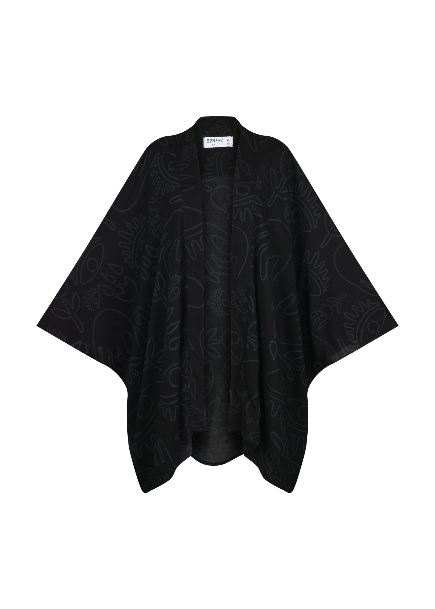 Batwing Kimono in Black on Black