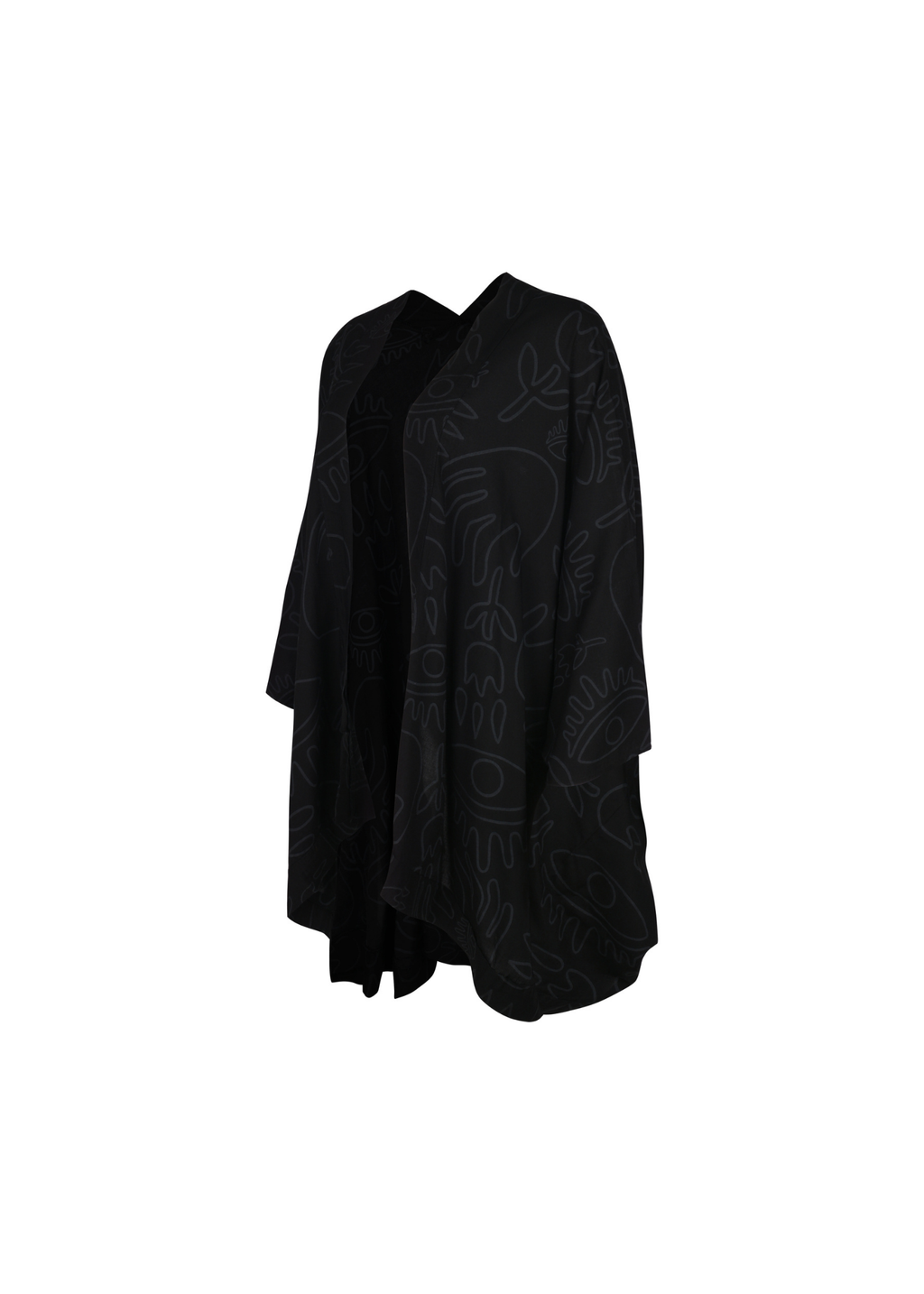 Batwing Kimono in Black on Black