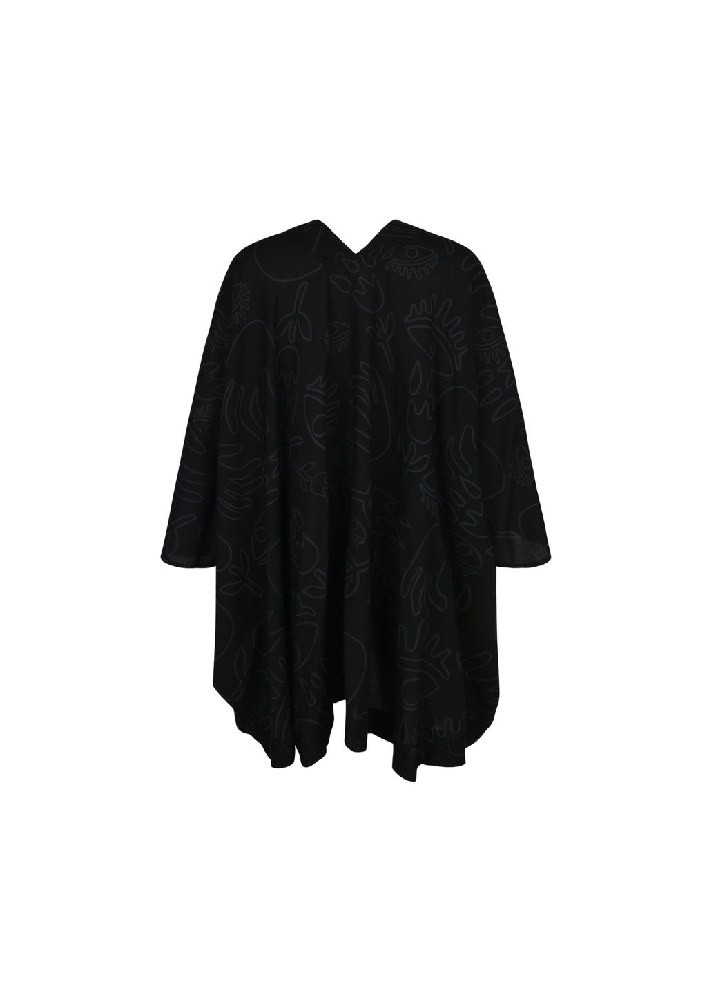 Batwing Kimono in Black on Black