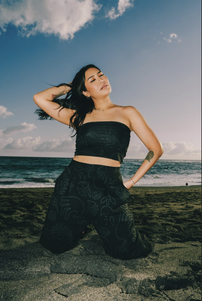 Long Culottes in Black on Black