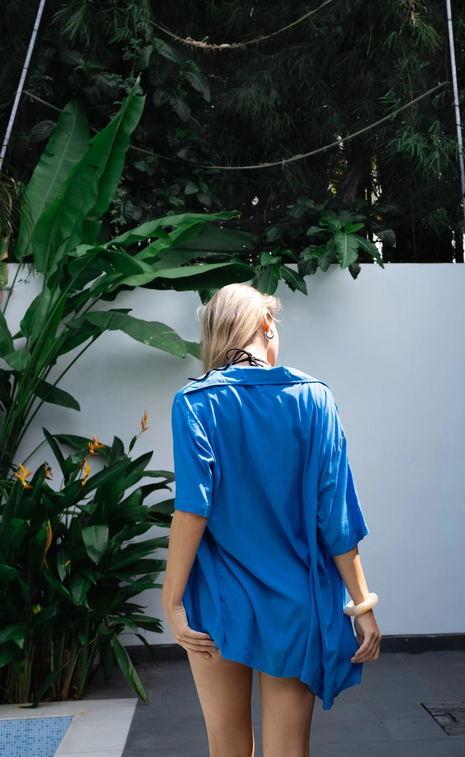Short Sleeve Shirt in Azure Blue