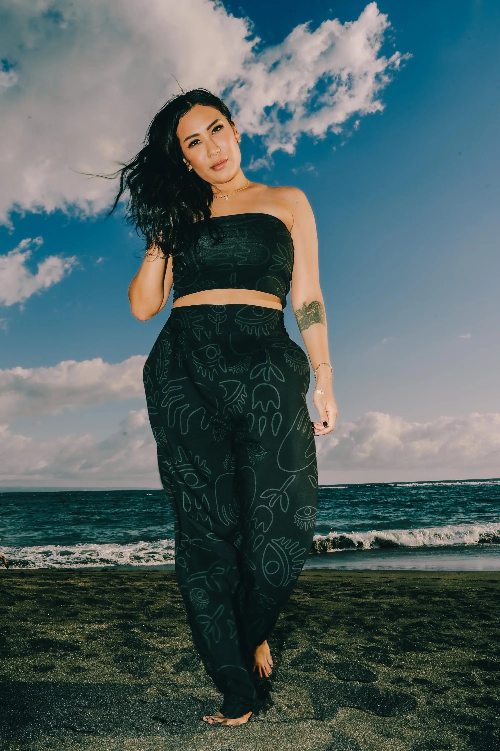 Long Culottes in Black on Black