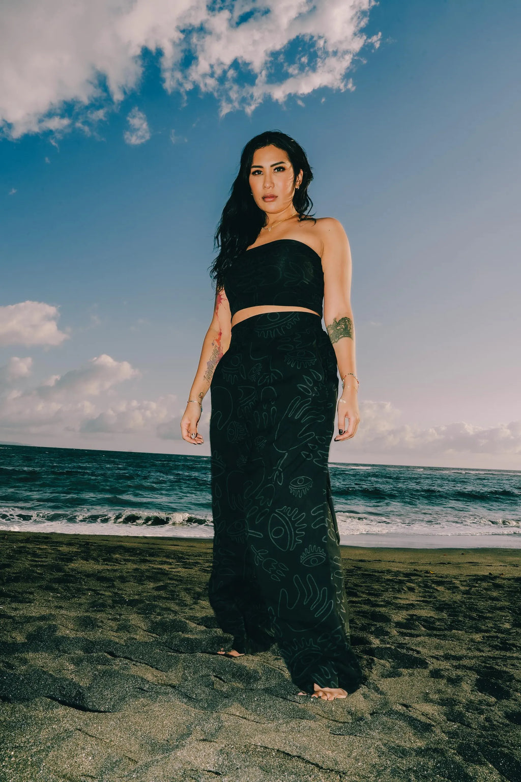 Long Culottes in Black on Black