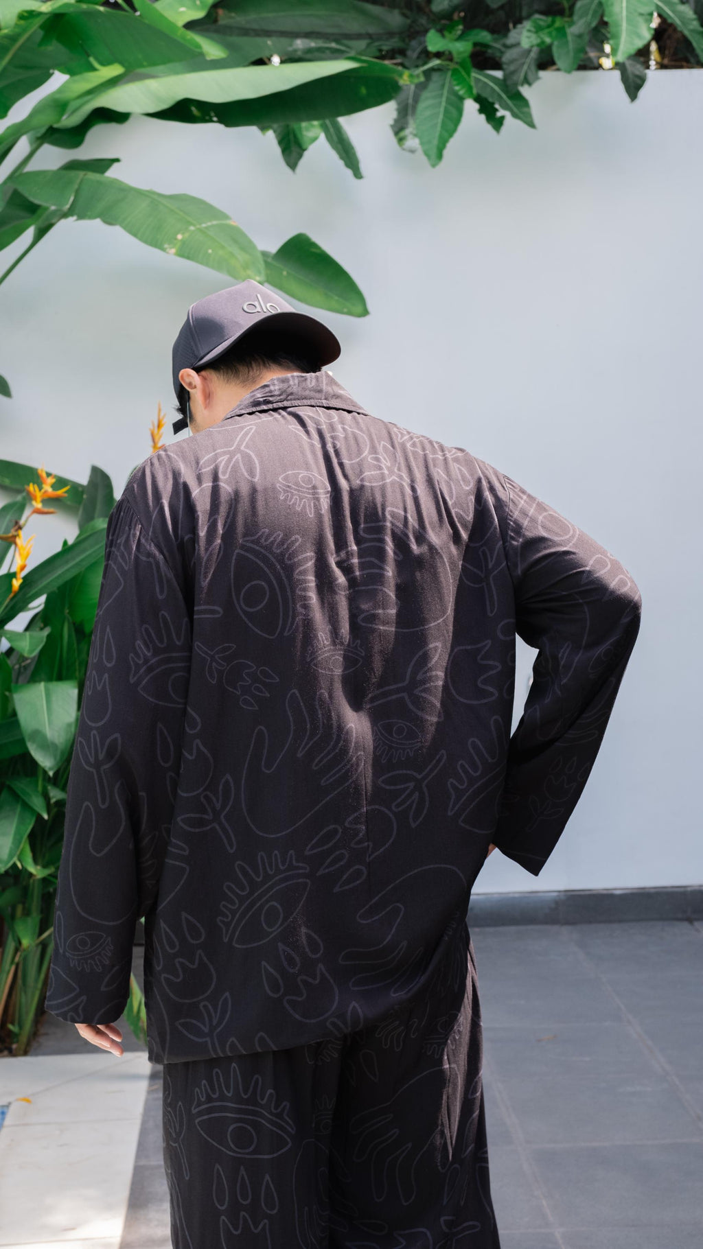 Long Sleeve Shirt in Black on Black