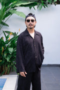 Long Sleeve Shirt in Black on Black