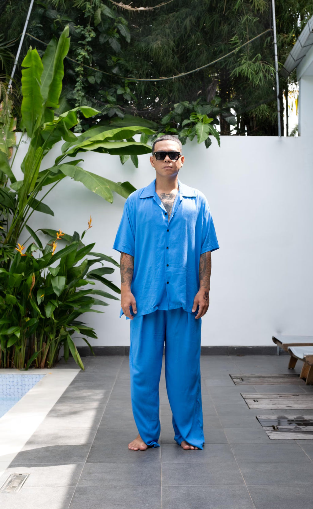 Long Culottes in Azure Blue