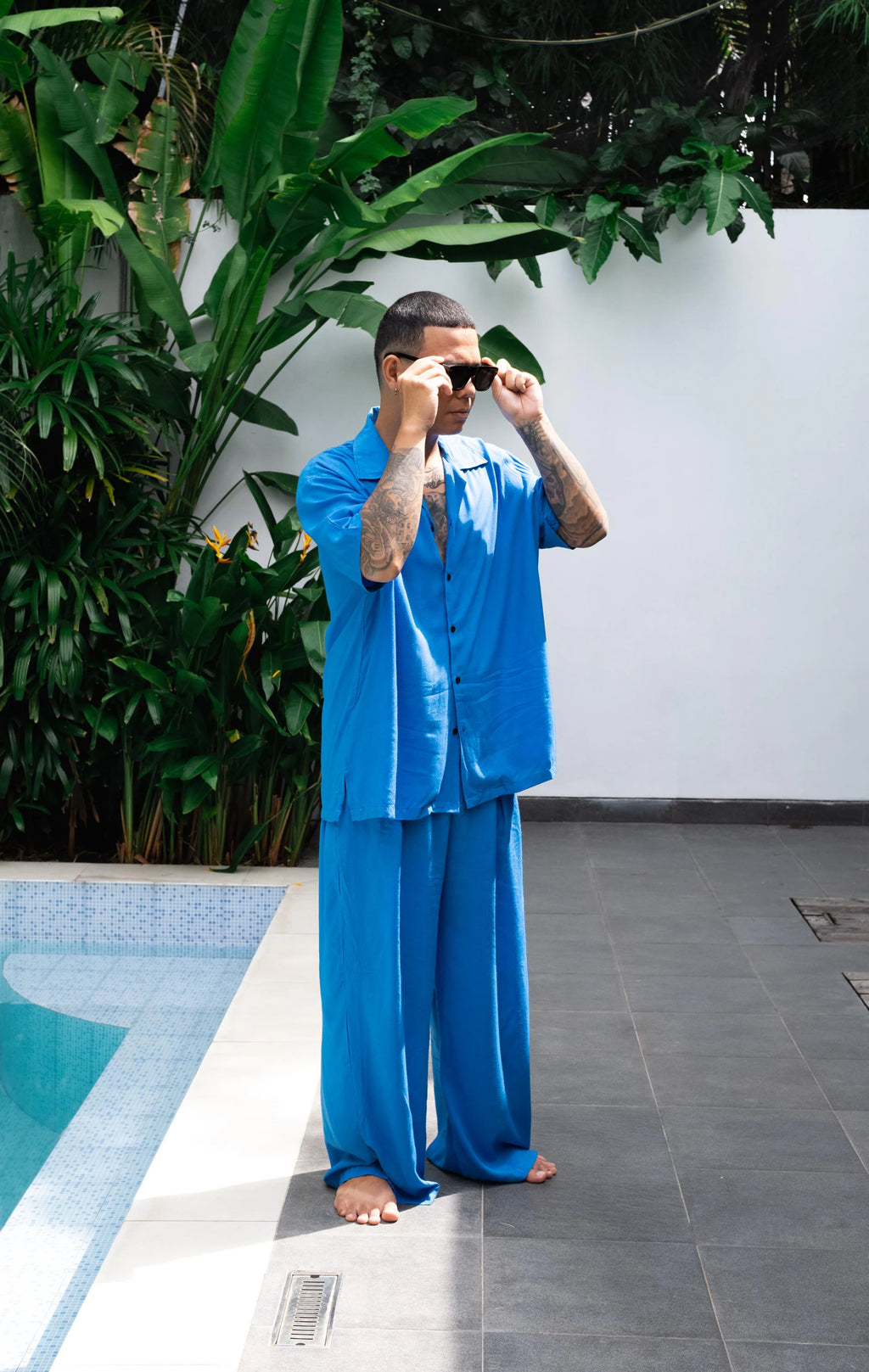 Long Culottes in Azure Blue