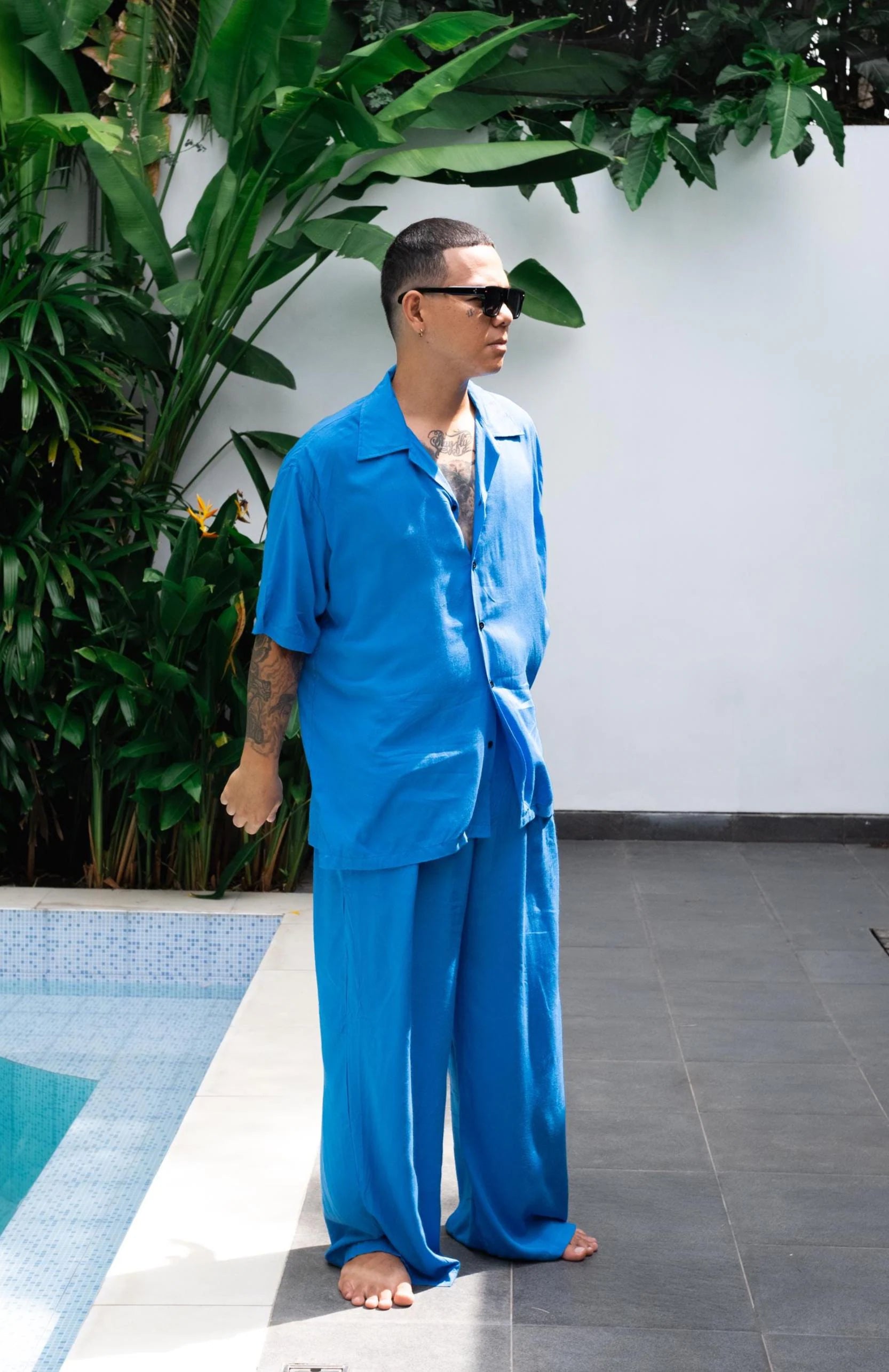 Long Culottes in Azure Blue