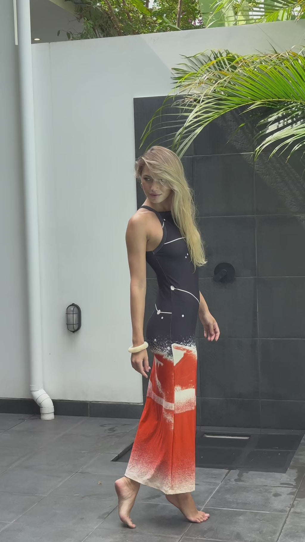 Long Slit Dress in Celestial