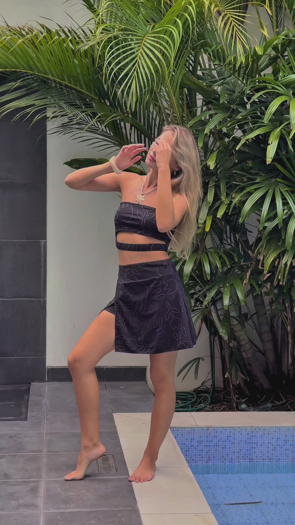 Wrap Skort in Black on Black