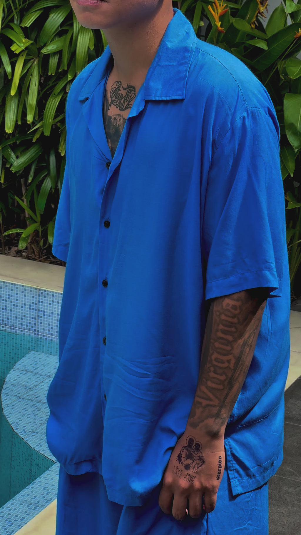 Long Culottes in Azure Blue